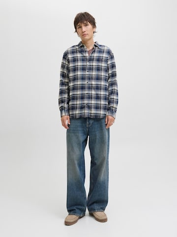 JACK & JONES Comfort fit Button Up Shirt 'JJJames' in Blue