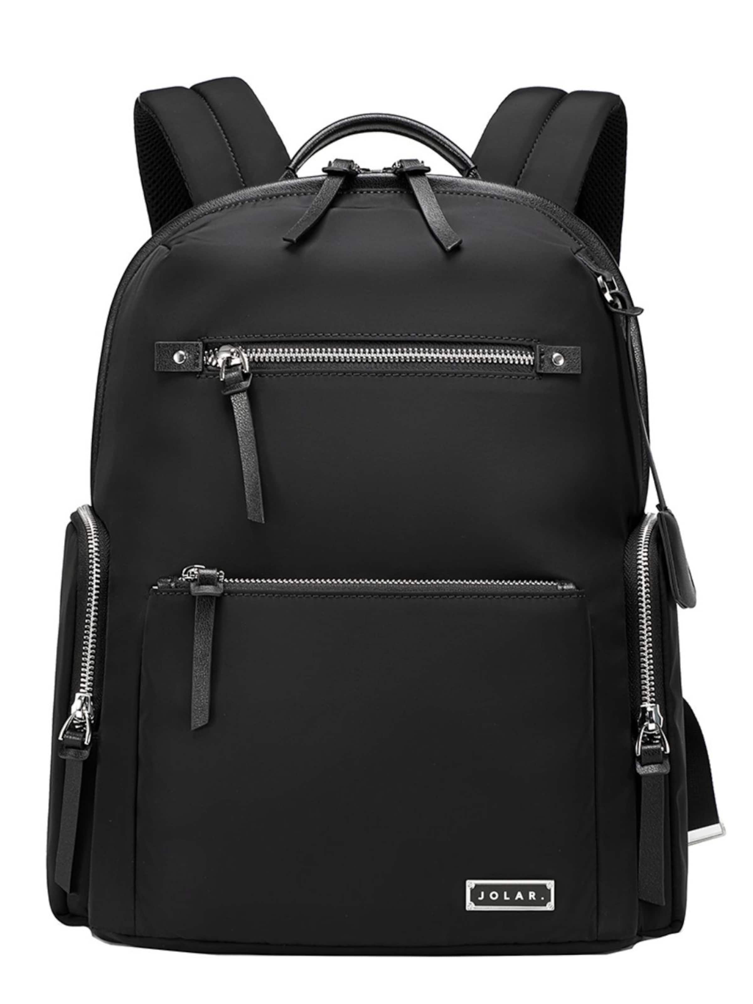 jolar Backpack 'WATERPROOF ERGONOMIC DESIGN' in Black: front