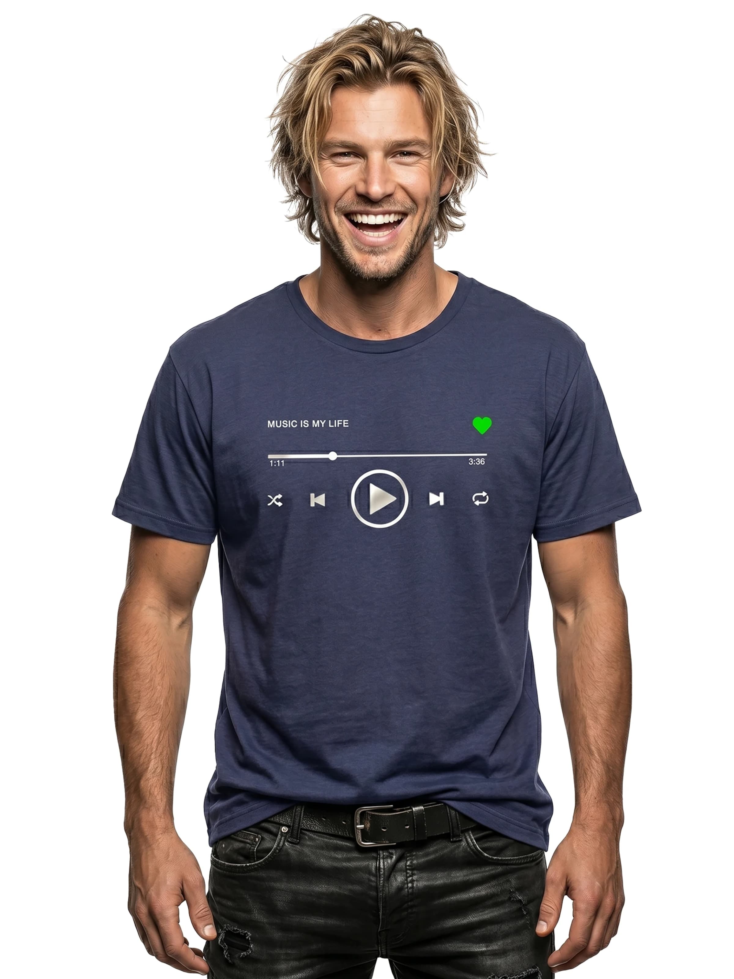 MAKAYA Shirt 'Music Playlist' in Blue