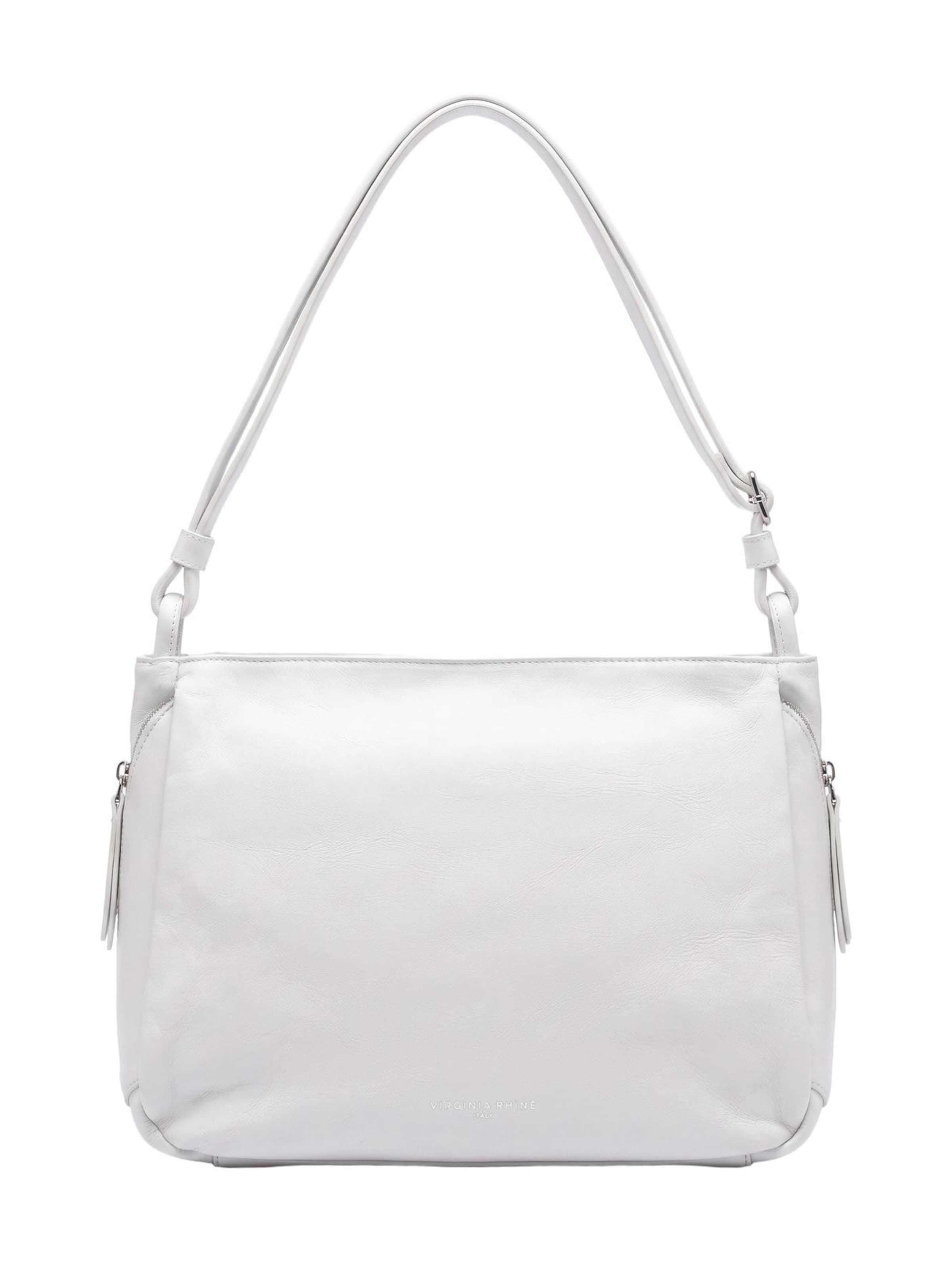 Borsa a spalla 'Genuina' di Virginia Rhinè in bianco: frontale