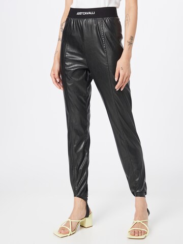 Tapered Pantaloni de la Just Cavalli pe negru: față