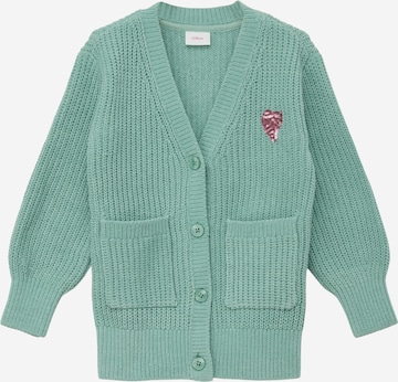 s.Oliver Knit Cardigan in Green: front