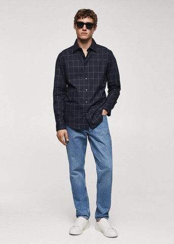 MANGO MAN Slim fit Button Up Shirt 'Roma' in Blue