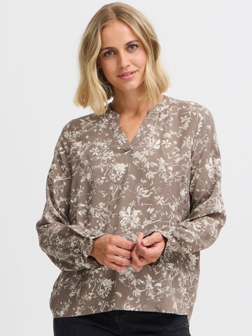 Fransa Blouse ' FLOWY BL 3 ' in Brown: front