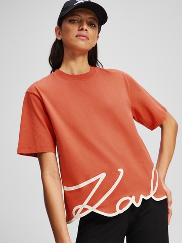 Tricou de la Karl Lagerfeld pe portocaliu