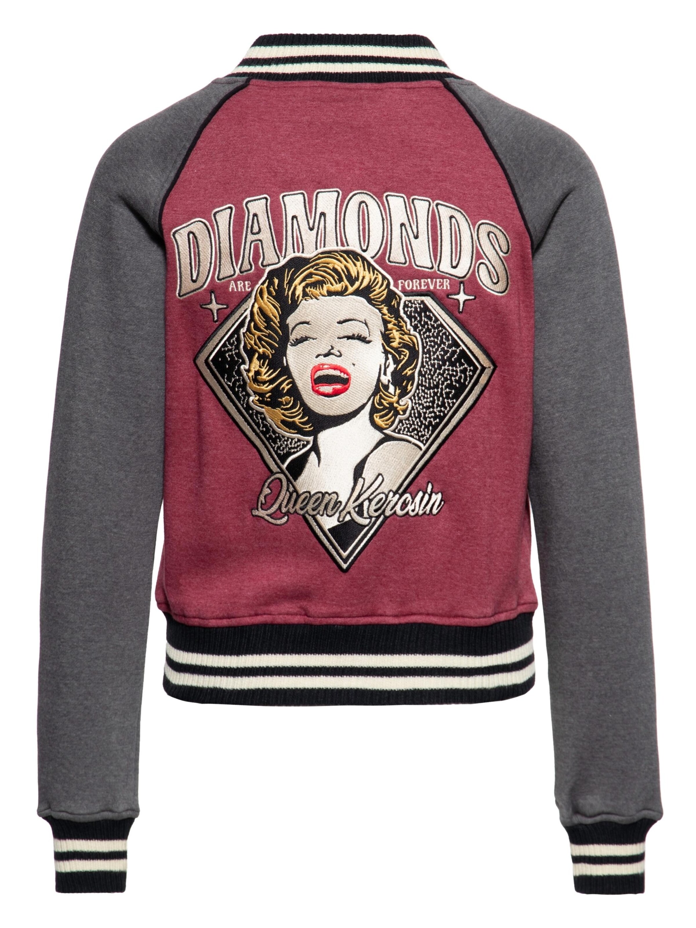 Queen Kerosin Between-Season Jacket 'Diamonds' in Red