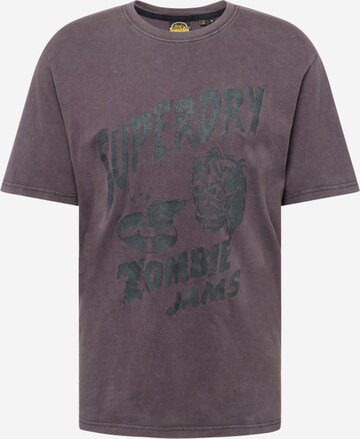 Superdry Flared T-shirt 'Flyer' i lila: framsida