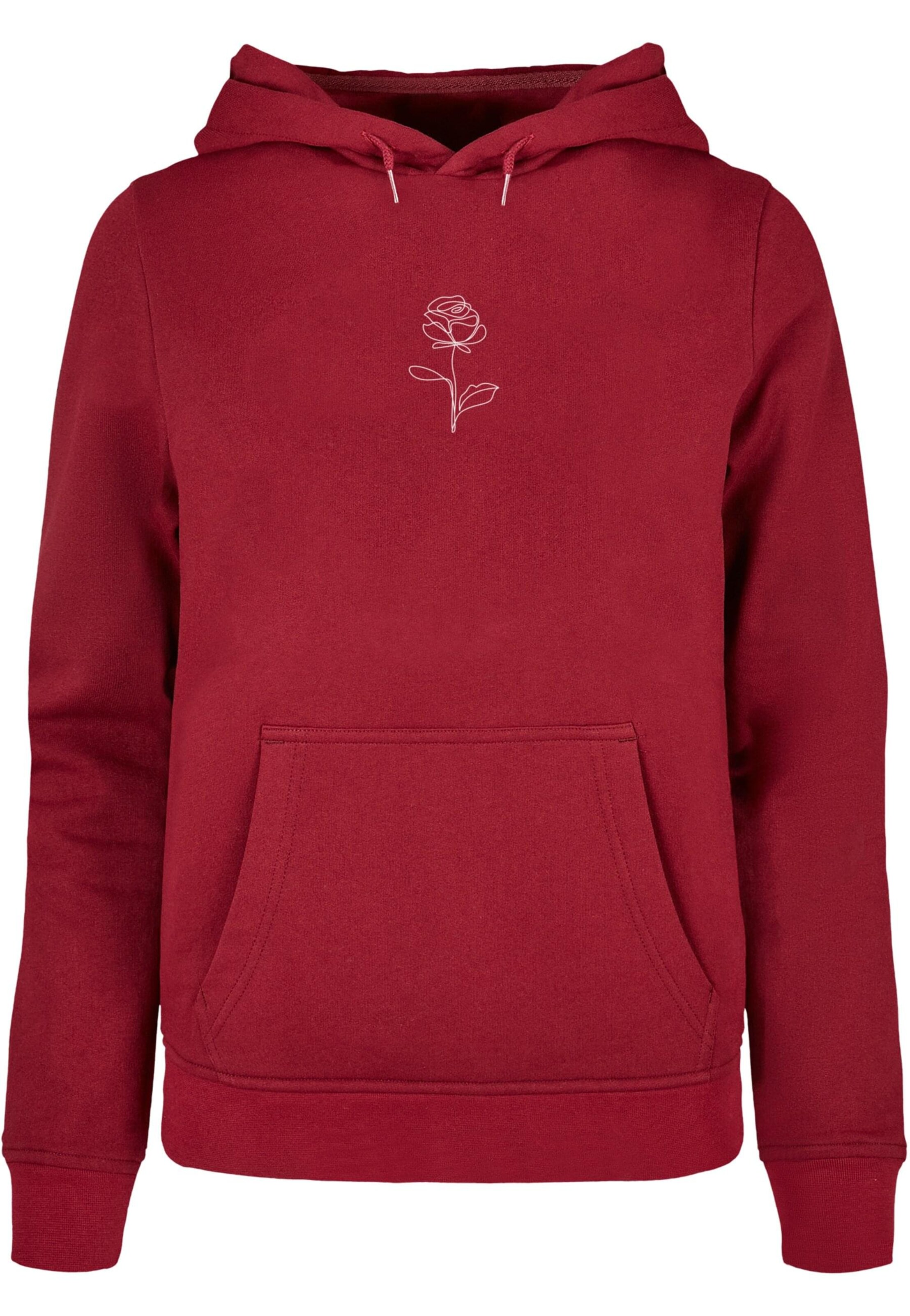 Merchcode Sweatshirt 'Rose' in Rot: Vorderseite