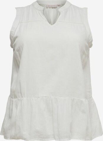 ONLY Carmakoma - Blusa en blanco: frente