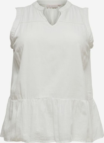 ONLY Carmakoma - Blusa en blanco: frente