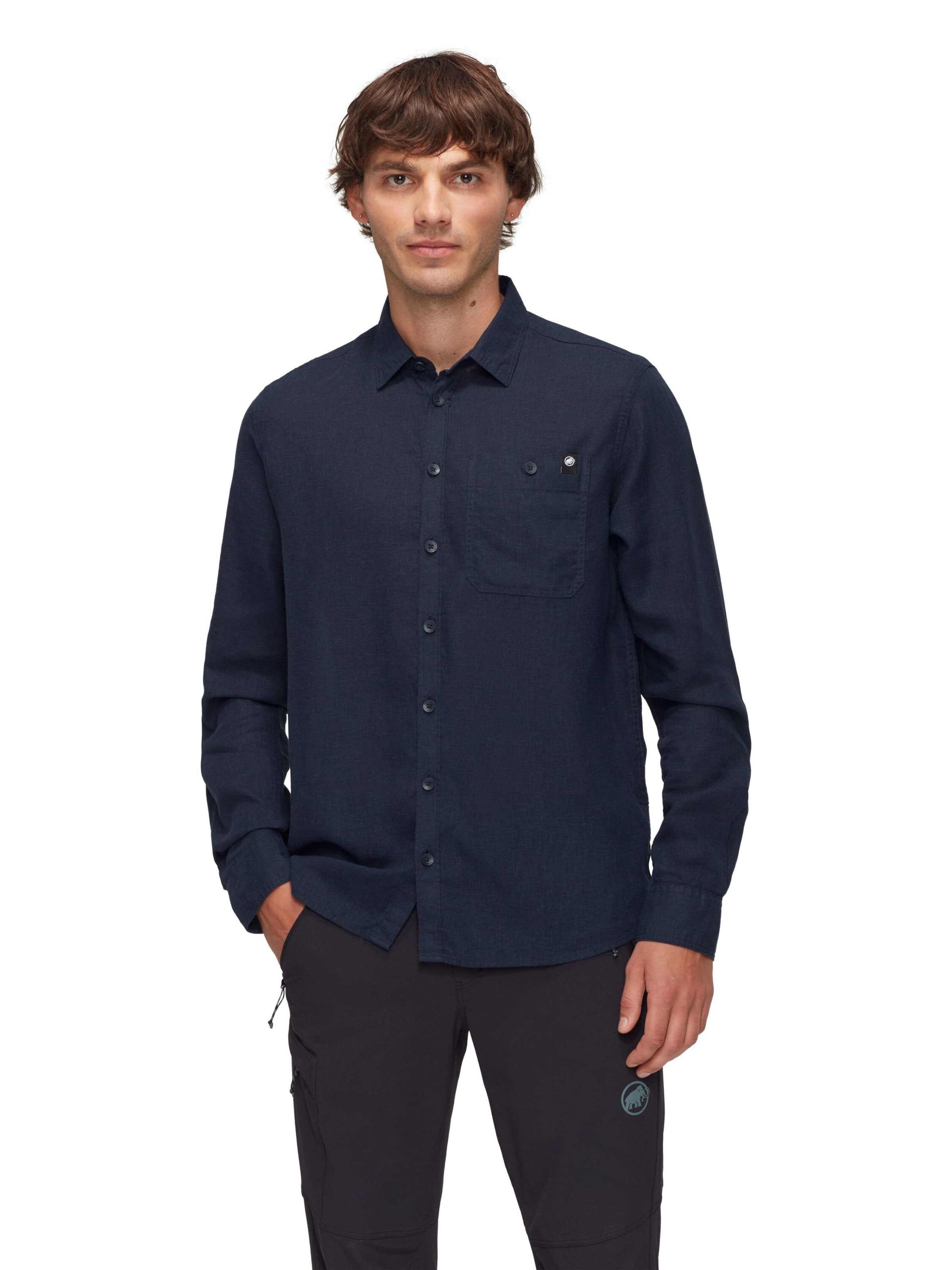 MAMMUT Regular fit Athletic Button Up Shirt 'Alvra Summer' in Blue: front