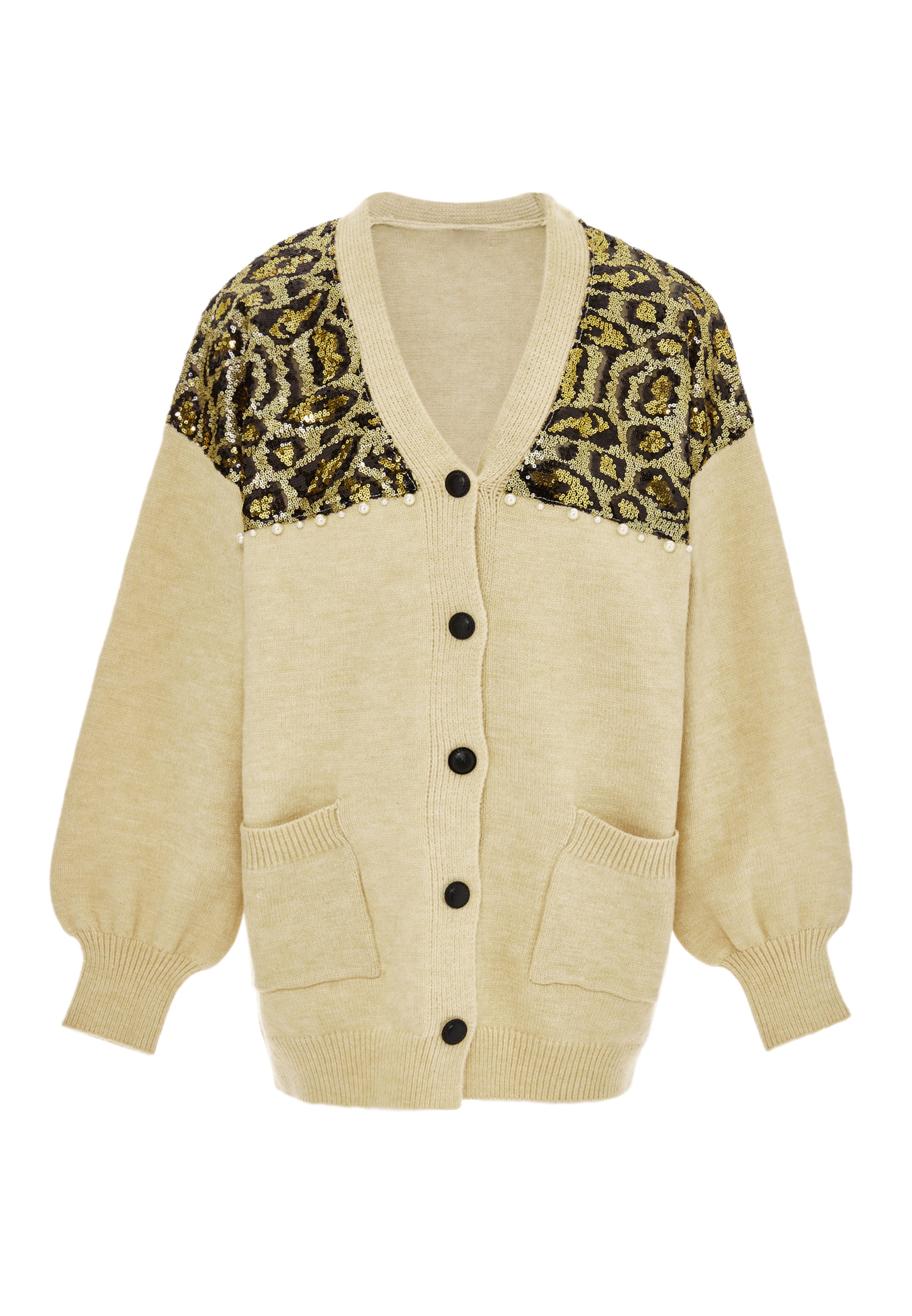 IMANE - Casaco de malha em bege: frente