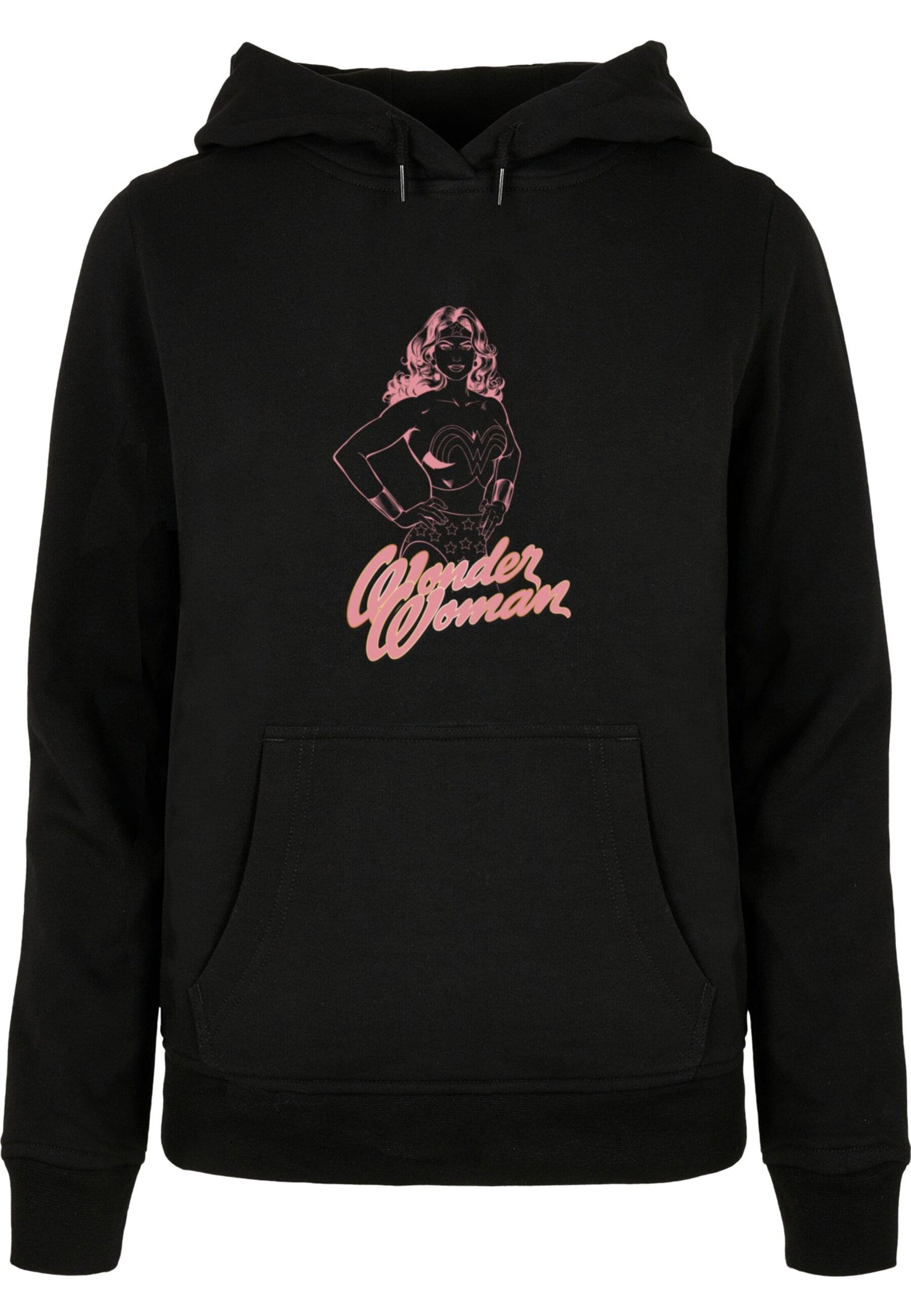 Merchcode Sweatshirt 'Wonder Woman' in Zwart: voorkant