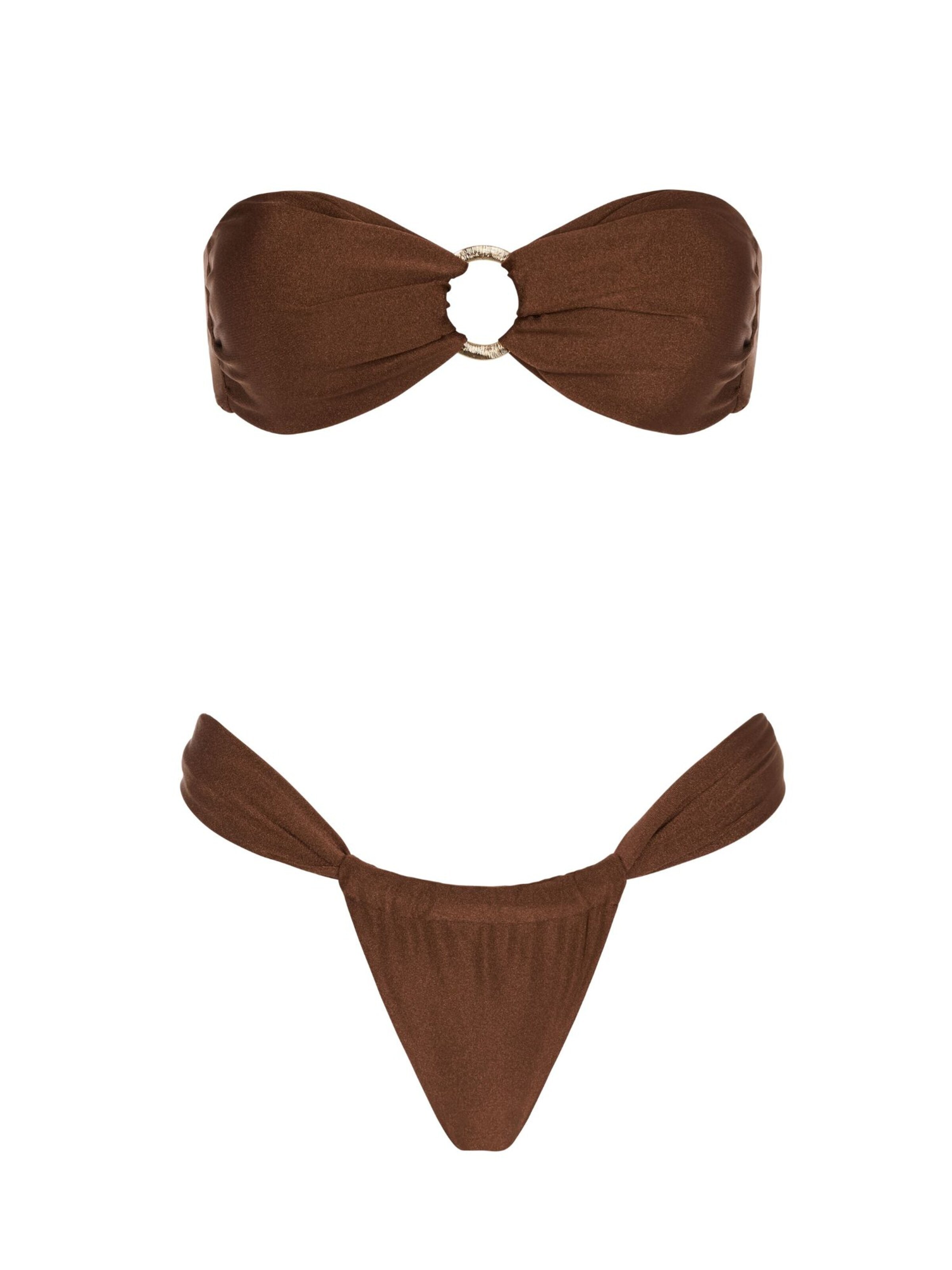Bikini 'Riviera' Acuarela Brand en marron : devant