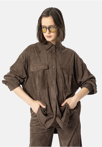 Elias Rumelis Bluse 'Ermelina' in Braun: Vorderseite