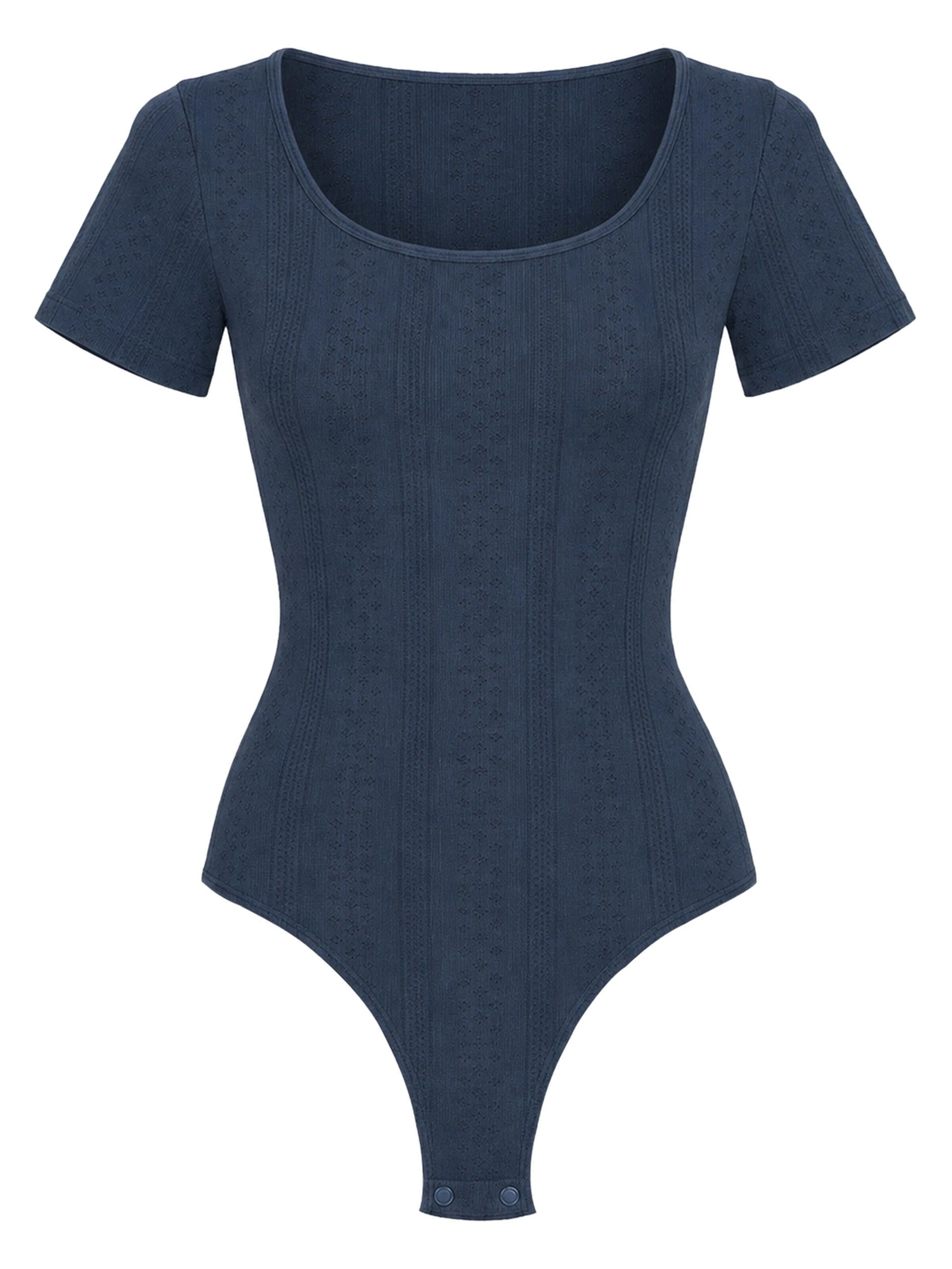cfab - Body moldeador 'T-Shirt Bodysuit Sculpting Shapewear with String' en azul: frente