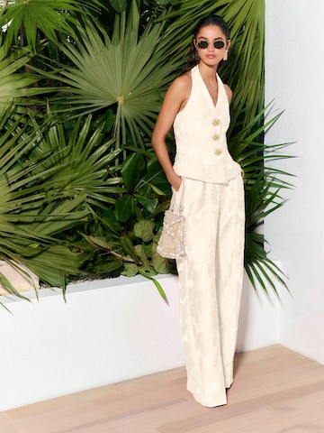 Friends Like These Wide leg Pleat-front trousers in Beige