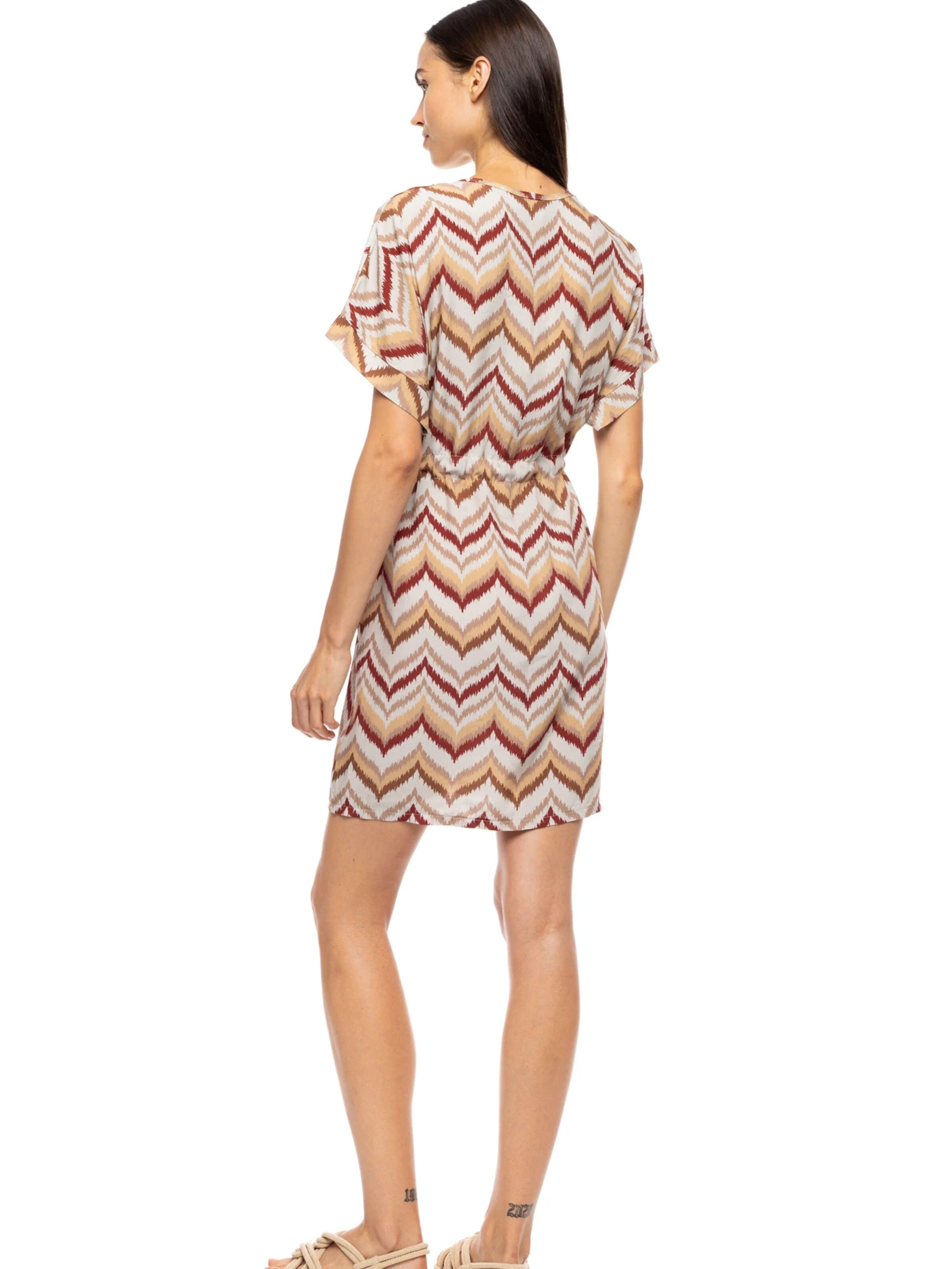 Pink Label Καλοκαιρινό φόρεμα 'BEACHWEAR COLORFUL RAINBOW' σε μπεζ