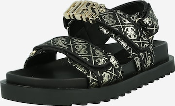 GUESS - Sandalias con hebilla 'FABELIS' en negro: frente