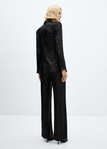 MANGO Flared Pants 'Glitter' in Black