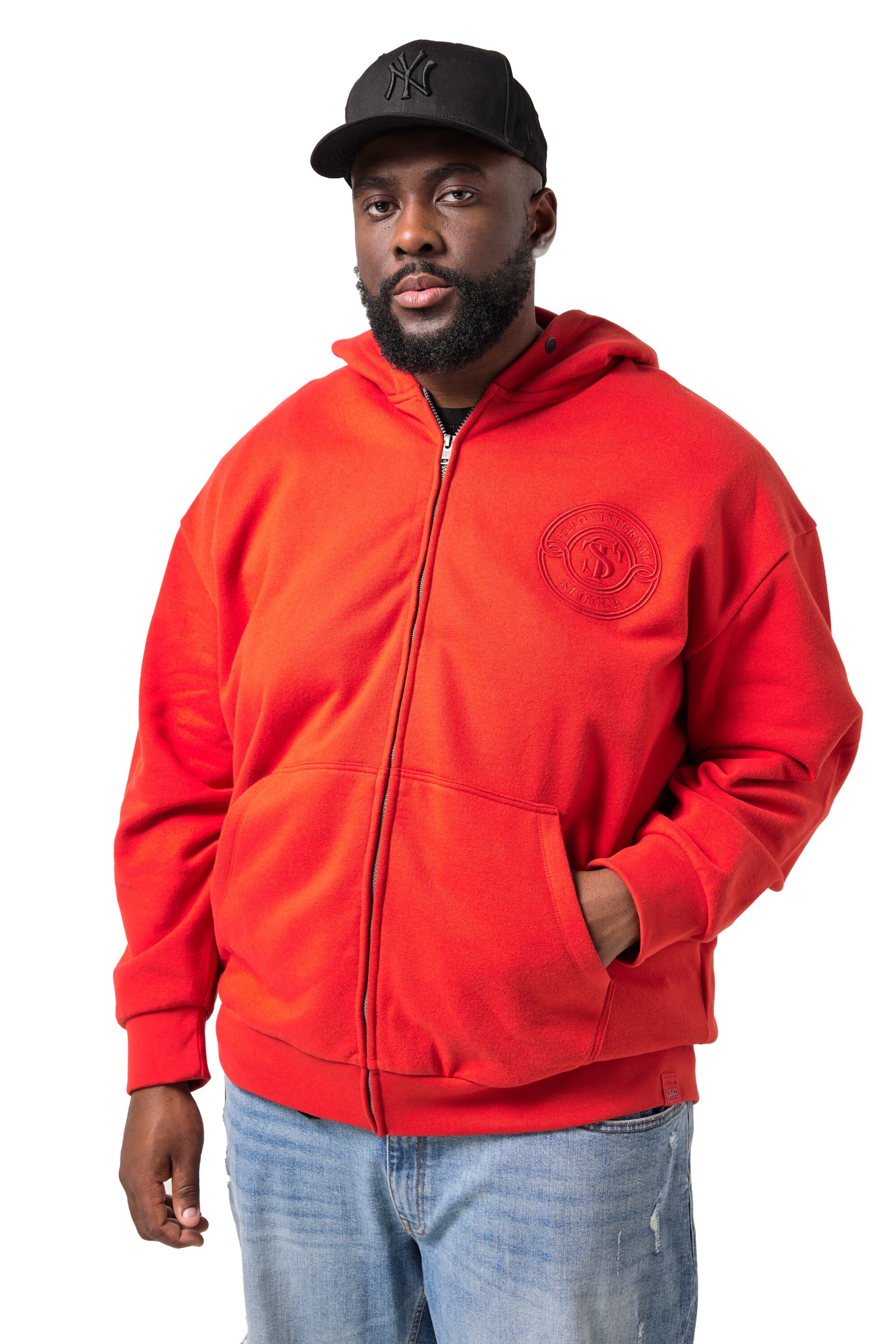 STHUGE Sweatjacke in Rot: Vorderseite
