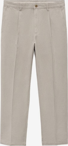 MANGO MAN Regular Pleat-Front Pants 'Alicudi' in Grey: front