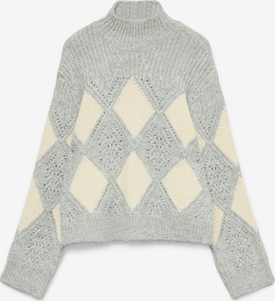 Megztinis 'VMPaloma' iš VERO MODA, spalva – kremo / šviesiai pilka, Prekių apžvalga
