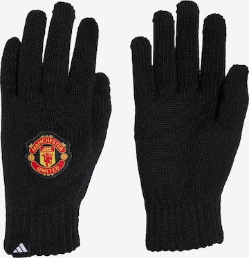 ADIDAS PERFORMANCE - Guantes deportivos 'Manchester United' en negro: frente