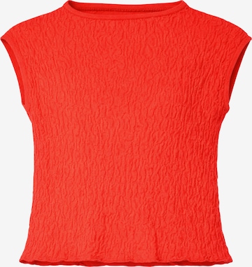 Süel knitwear Sticktop 'Wrinkled Texture' in Orange: Vorderseite