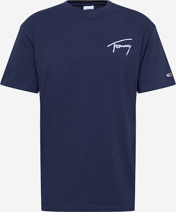 Tricou de la Tommy Jeans pe albastru: față