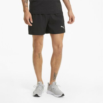 PUMA Regular Workout Pants in Black: front