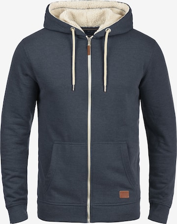 BLEND Zip-Up Hoodie 'Hulker Teddy' in Blue: front