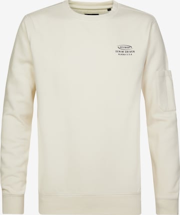 Sweat-shirt Petrol Industries en blanc : devant