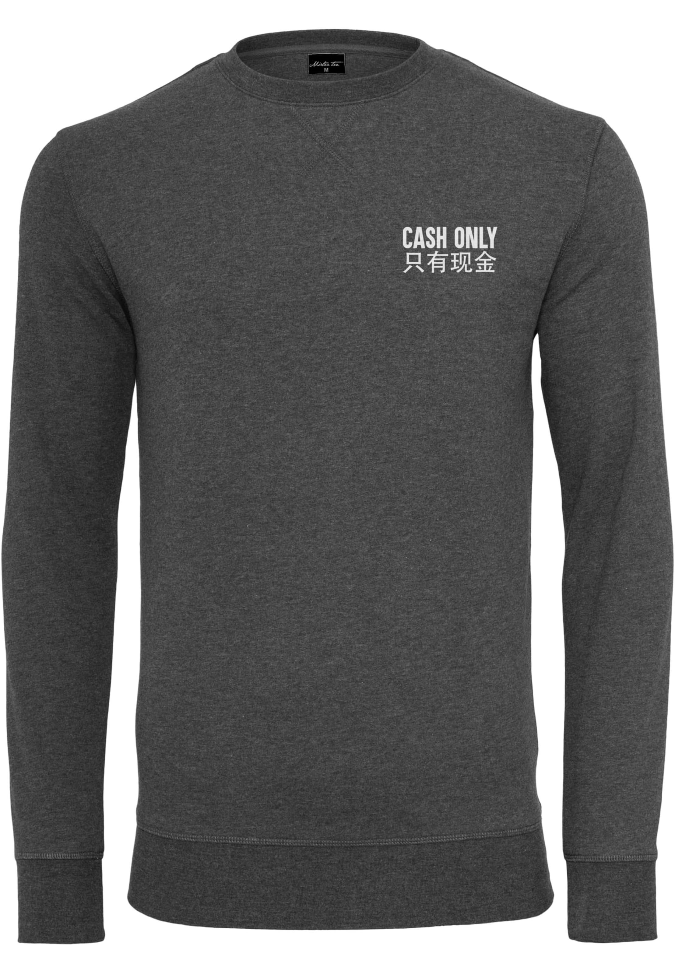 MT Men Sweatshirt 'Cash Only' in Grijs: voorkant