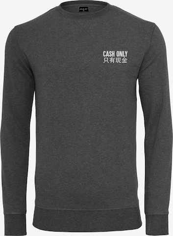 MT Men Sweatshirt 'Cash Only' in Grey: front