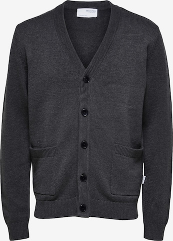 SELECTED HOMME Knit Cardigan in Grey: front