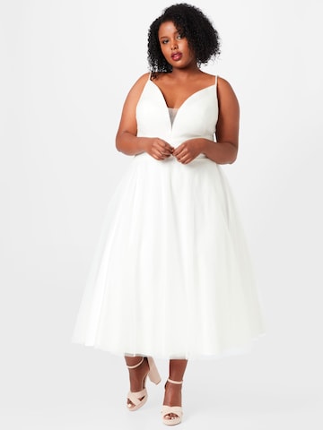 Robe de cocktail My Mascara Curves en blanc : devant