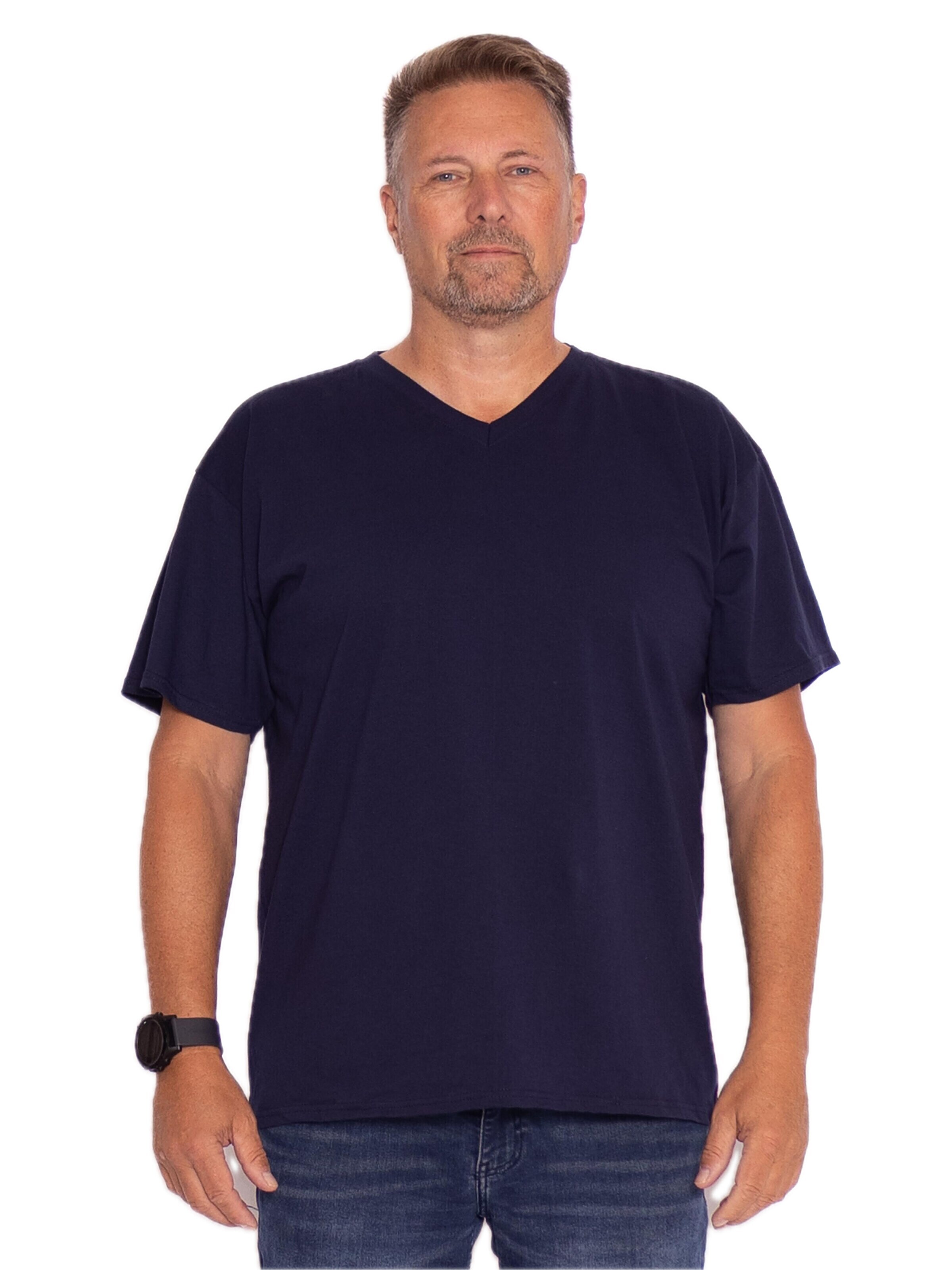 T-Shirt 'V-Neck T-shirt' FRUIT OF THE LOOM en bleu