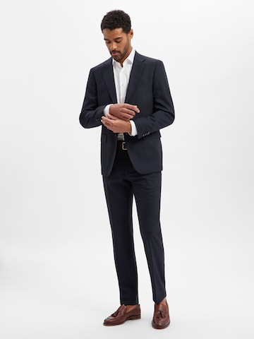 Regular Pantalon à plis 'Leon' BOSS en bleu