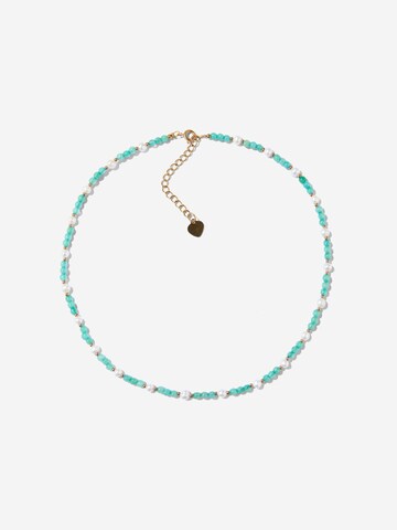 ØYRE Łańcuszek 'Turquoise Stone and Pearl Beaded' w kolorze niebieski: przód