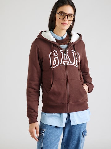 GAP Sweatvest 'HERITAGE' in Bruin: voorkant