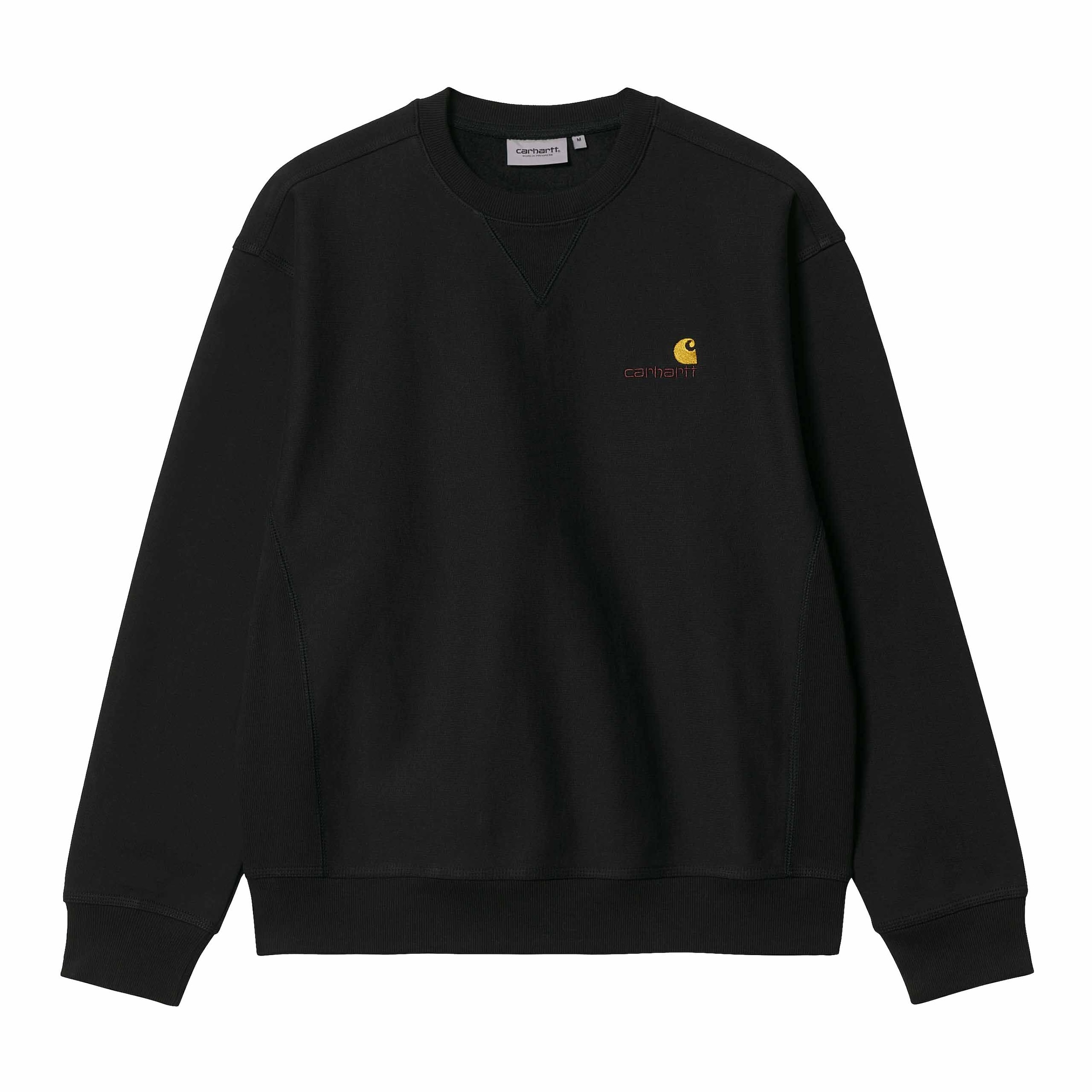 Carhartt WIP Sweatshirt 'American Script' in Black: front