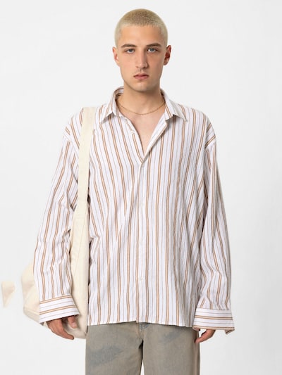 VAMOS CLO Button Up Shirt 'Blazing Star' in Light brown / White, Item view