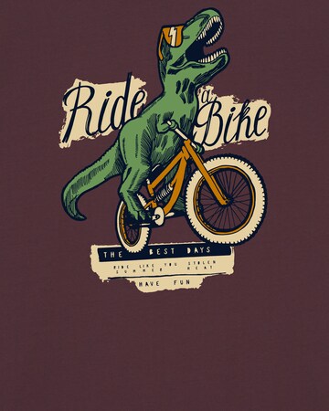Watapparel Shirt ' T-Rex Fahrrad ' in Rood