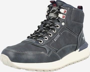 MUSTANG Lace-up boots in Blue: front