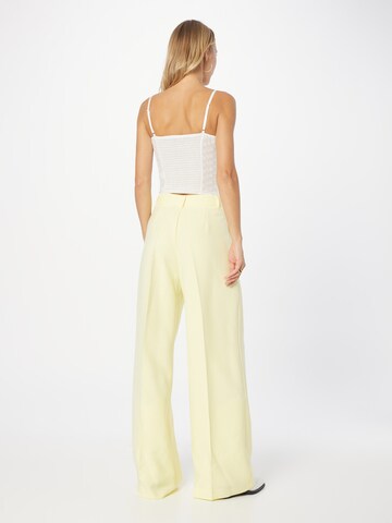 Nasty Gal Wide leg Pleated Pants 'Tracy' in Yellow