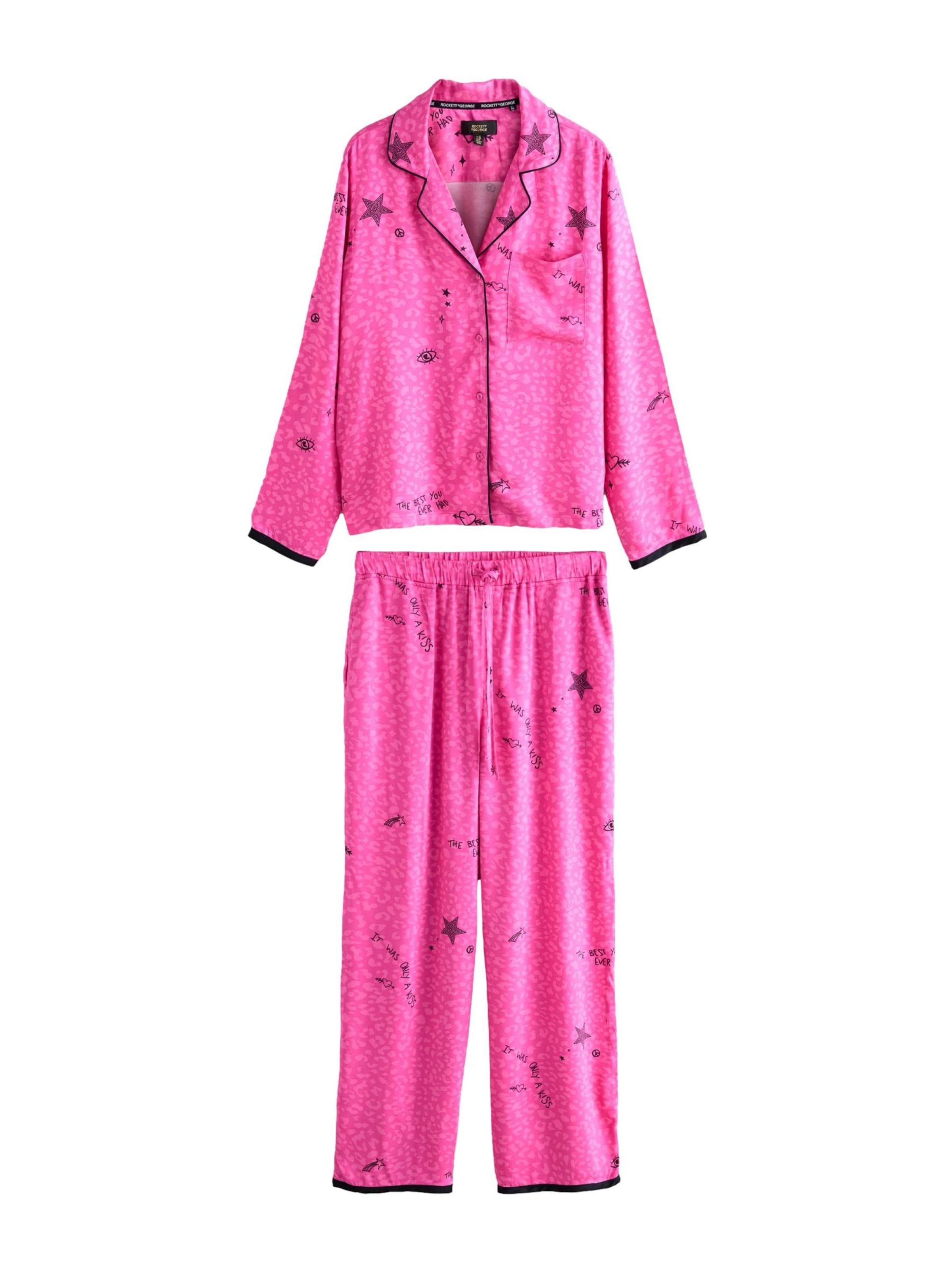 Pijama de la Rockett St George pe roz: față