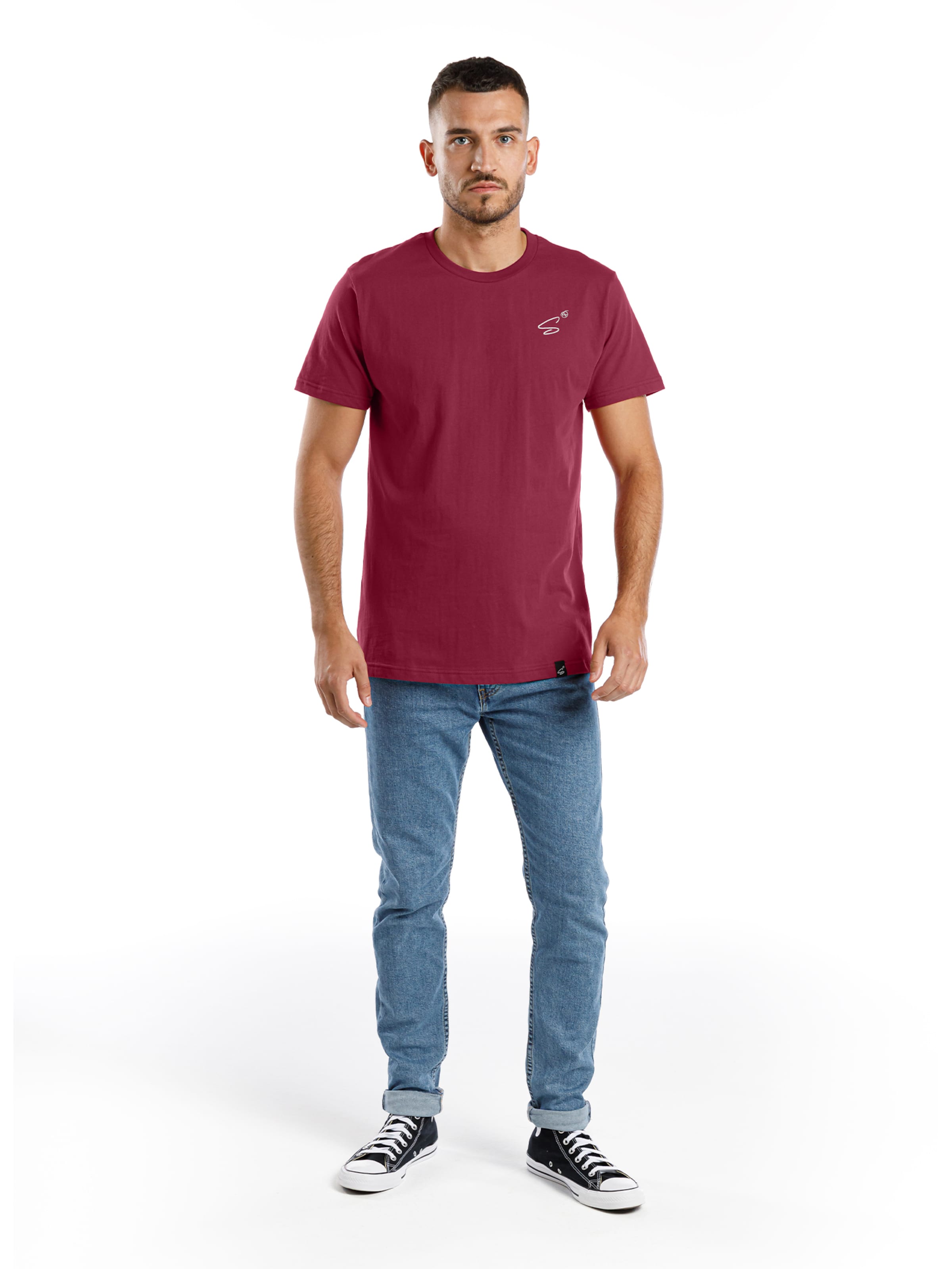 SPITZBUB T-Shirt 'Look Up!' in Rot