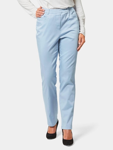 Coupe slim Pantalon 'Louisa' Goldner en bleu : devant