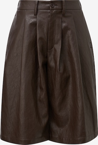 QS Wide Leg Shorts in Braun: Vorderseite